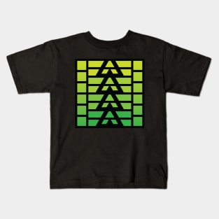 “Dimensional Levels” - V.6 Green - (Geometric Art) (Dimensions) - Doc Labs Kids T-Shirt